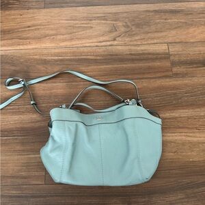 Coach Sky Blue Leather Shoulder Bag